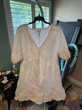 Isabel Maternity Eyelet White Mini Dress